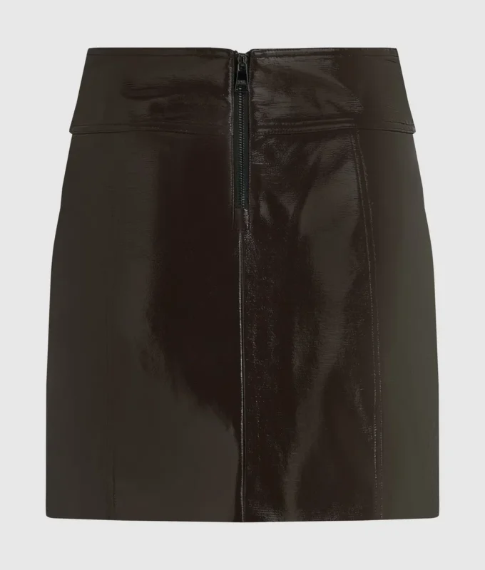 Jupe en simili cuir verni