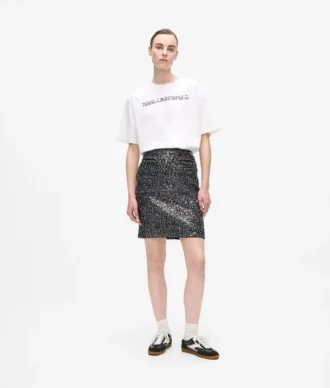 Jupe en tweed à paillettes