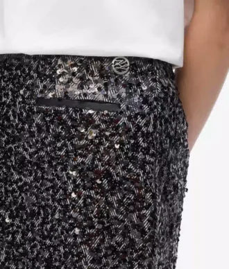 Jupe en tweed à paillettes