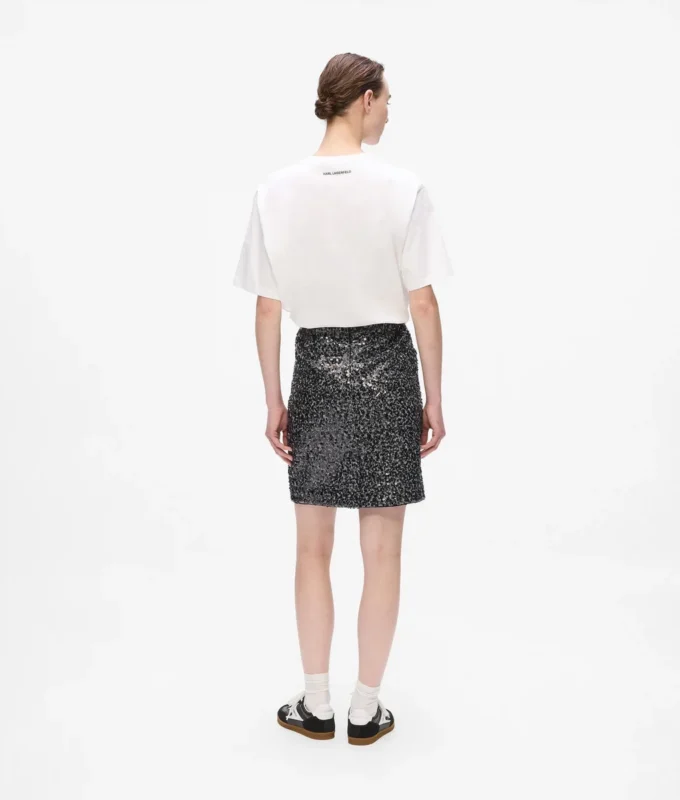 Jupe en tweed à paillettes