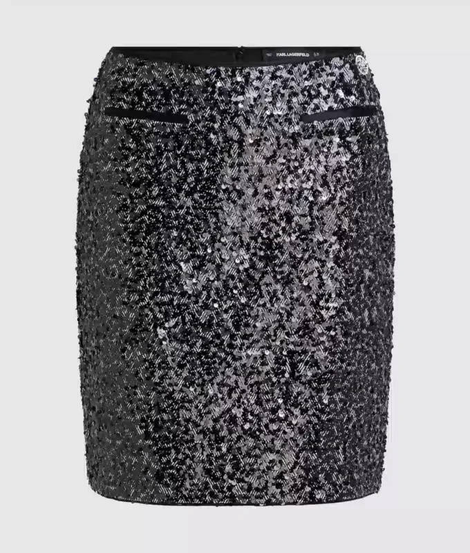 Jupe en tweed à paillettes