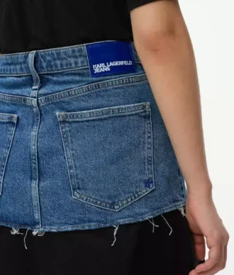 Jupe longue à empiècement en denim