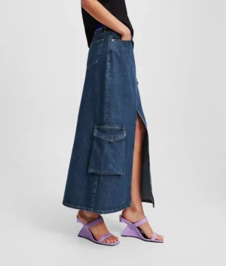 JUPE LONGUE EN DENIM UTILITAIRE