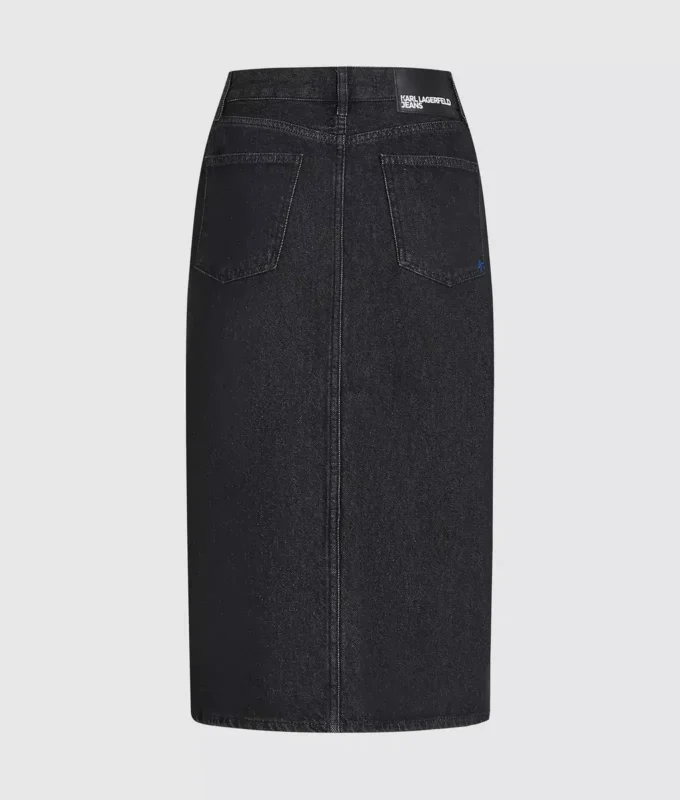 Jupe midi en denim à lacets Jupe midi en denim à lacets