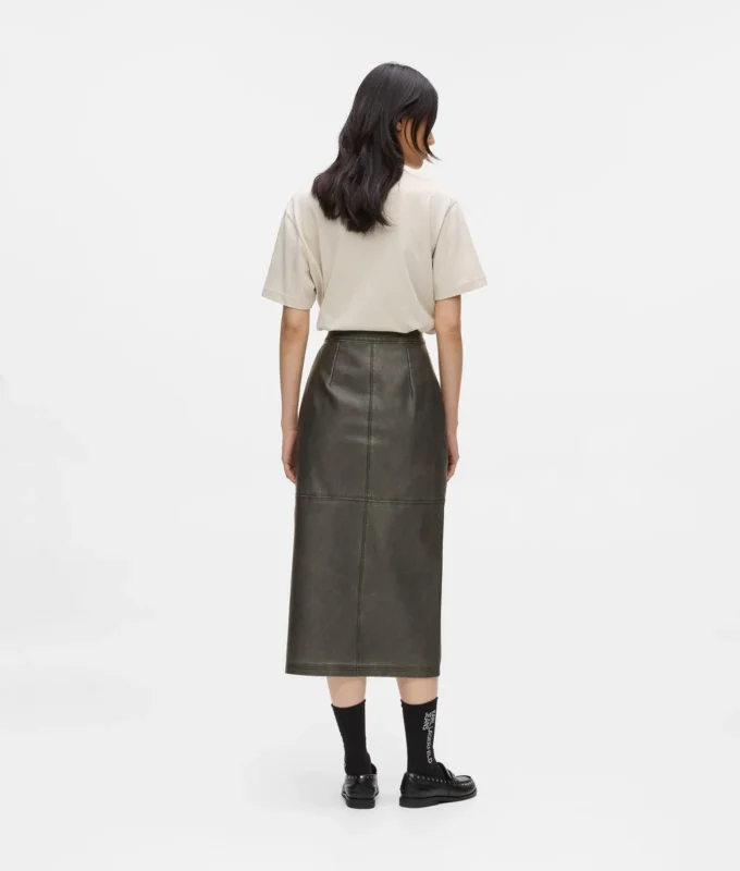Jupe midi en simili cuir Jupe midi en simili cuir
