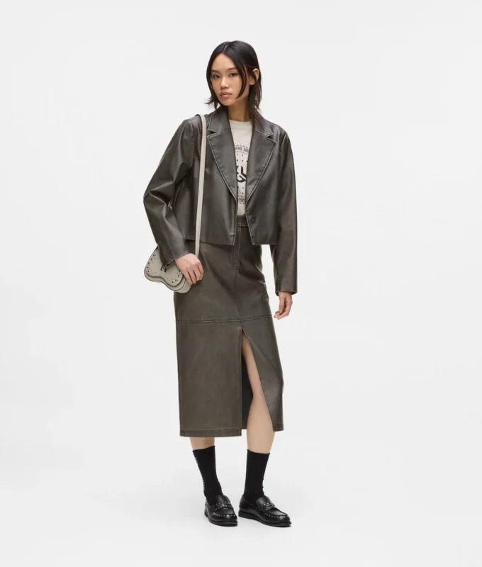 Jupe midi en simili cuir Jupe midi en simili cuir