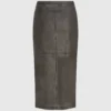 Jupe midi en simili cuir Jupe midi en simili cuir