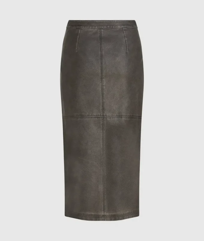 Jupe midi en simili cuir Jupe midi en simili cuir