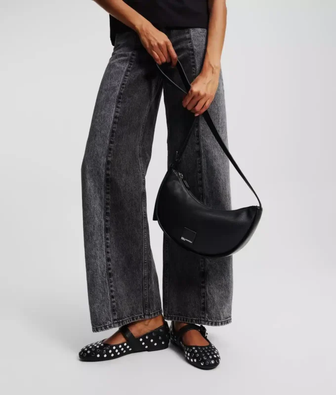 KLJ BOX LOGO SOFT HALF-MOON SHOULDER BAG KLJ BOX LOGO SOFT HALF-MOON SHOULDER BAG