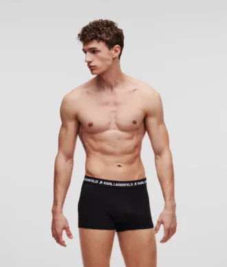 BOXER MONOCHROME AVEC LOGO – LOT DE 3