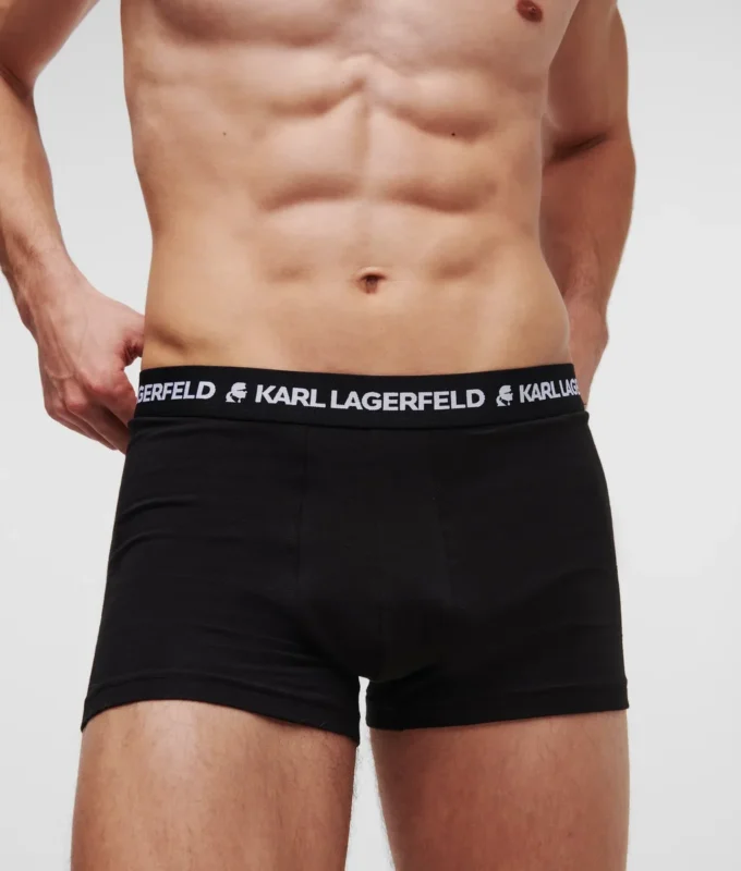 BOXER MONOCHROME AVEC LOGO – LOT DE 3