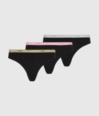 Lot de 3 strings multicolores à taille élastiquée