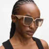 Lunettes de soleil géométriques fines