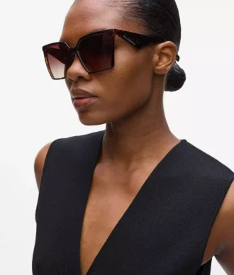 Lunettes de soleil géométriques fines