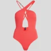 MAILLOT DE BAIN CROISÉ TEXTURÉ K/SIGNATURE MAILLOT DE BAIN CROISÉ TEXTURÉ K/SIGNATURE