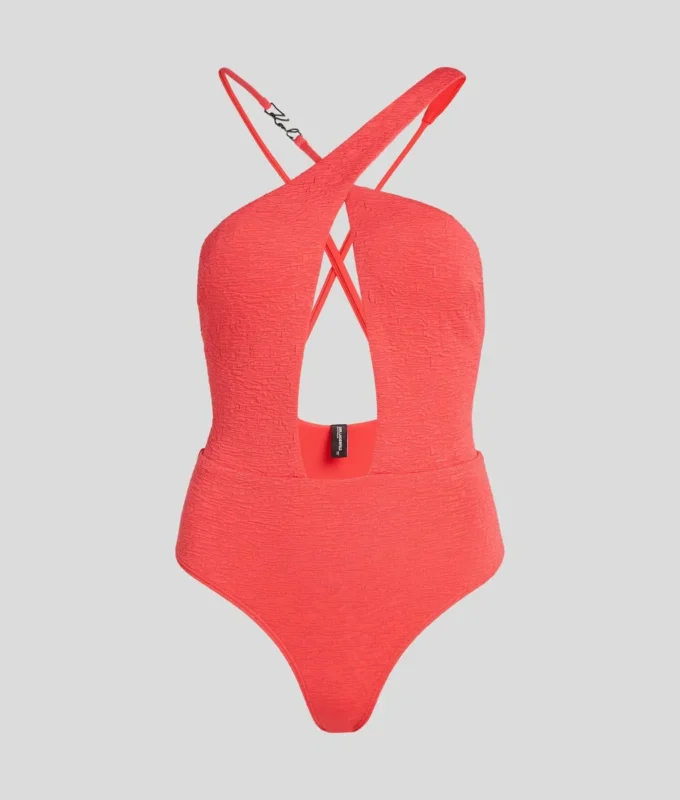 MAILLOT DE BAIN CROISÉ TEXTURÉ K/SIGNATURE MAILLOT DE BAIN CROISÉ TEXTURÉ K/SIGNATURE