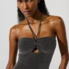 Maillot de bain métallisé à dos nu