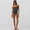 Maillot de bain métallisé à dos nu