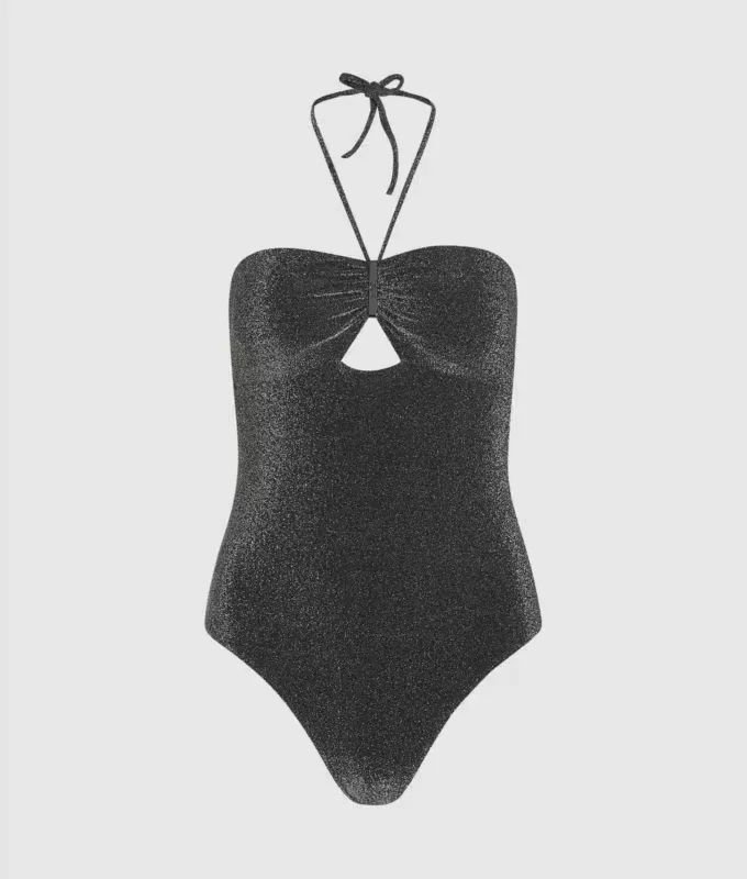 Maillot de bain métallisé à dos nu