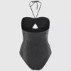 Maillot de bain métallisé à dos nu