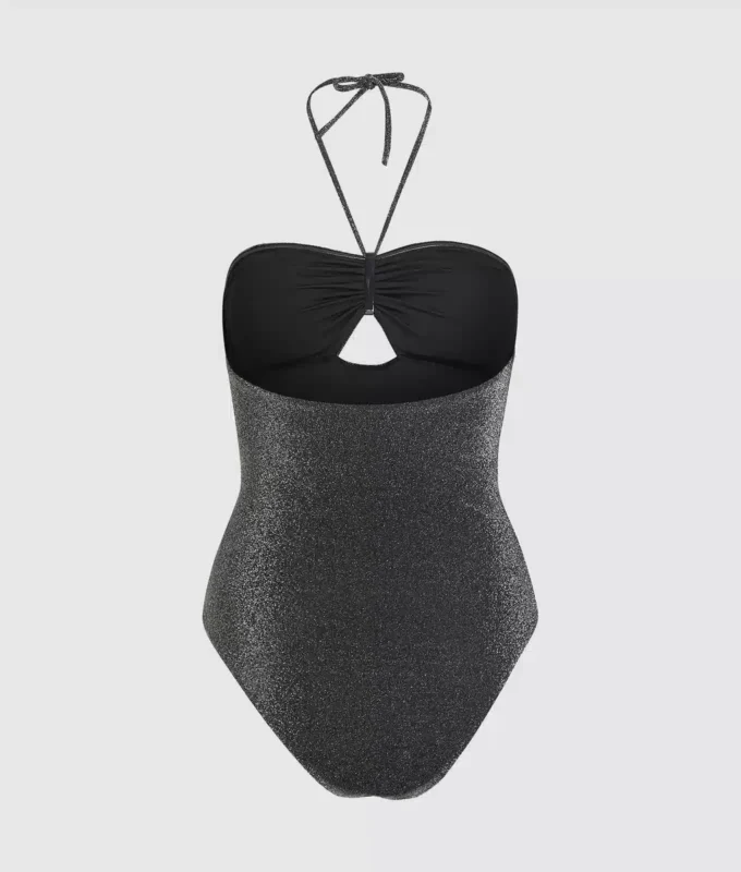 Maillot de bain métallisé à dos nu