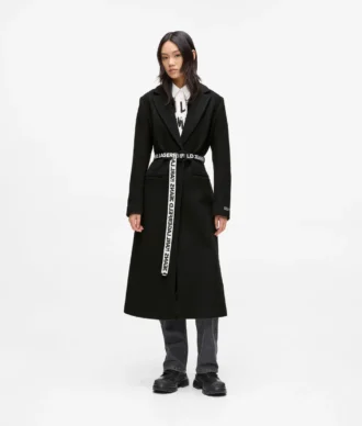 Manteau à ceinture logo