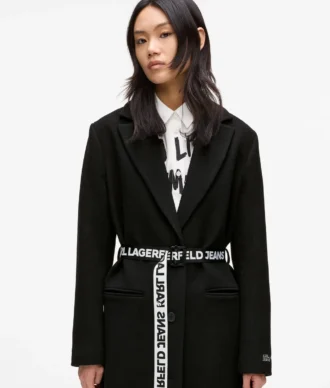 Manteau à ceinture logo