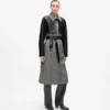 Manteau en tweed et simili cuir Manteau en tweed et simili cuir