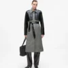 Manteau en tweed et simili cuir Manteau en tweed et simili cuir