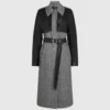 Manteau en tweed et simili cuir Manteau en tweed et simili cuir
