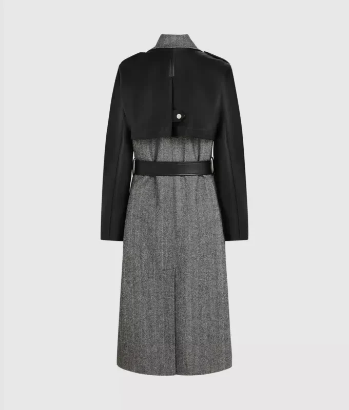 Manteau en tweed et simili cuir Manteau en tweed et simili cuir