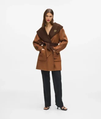 Manteau réversible en laine mélangée