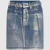 Mini-jupe en denim enduit Mini-jupe en denim enduit