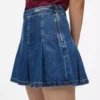 Mini-jupe plissée en denim Mini-jupe plissée en denim