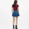 Mini-jupe plissée en denim Mini-jupe plissée en denim