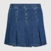 Mini-jupe plissée en denim Mini-jupe plissée en denim