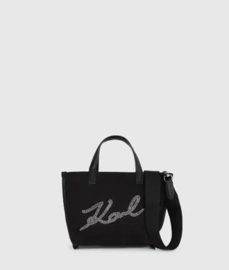 Mini sac cabas K/Signature en strass
