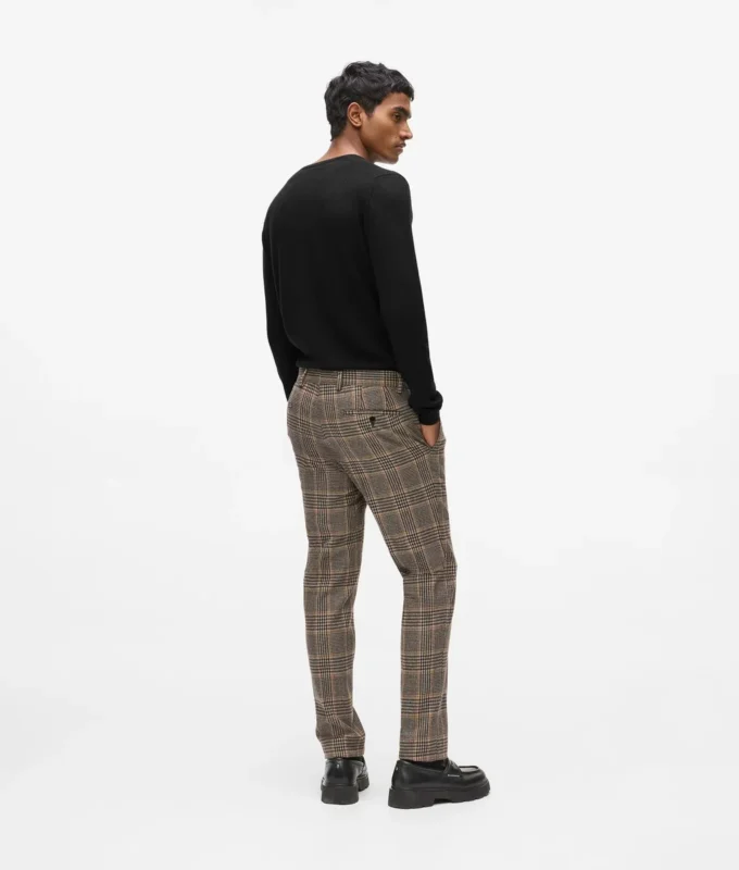 Pantalon ajusté à carreaux Pantalon ajusté à carreaux