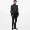 Pantalon ajusté en laine mélangée Pantalon ajusté en laine mélangée