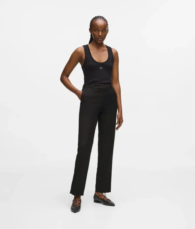 Pantalon ajusté en laine mélangée Pantalon ajusté en laine mélangée