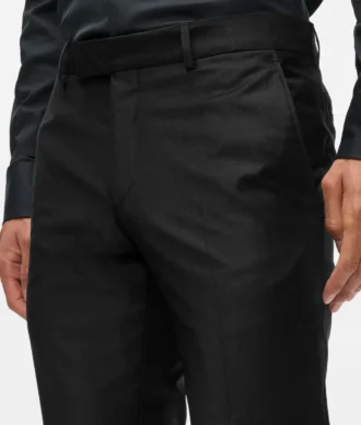 Pantalon ajusté en laine mélangée