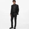 Pantalon ajusté en laine mélangée Pantalon ajusté en laine mélangée