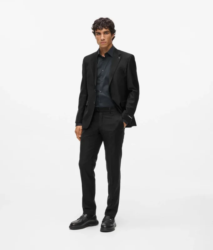 Pantalon ajusté en laine mélangée Pantalon ajusté en laine mélangée