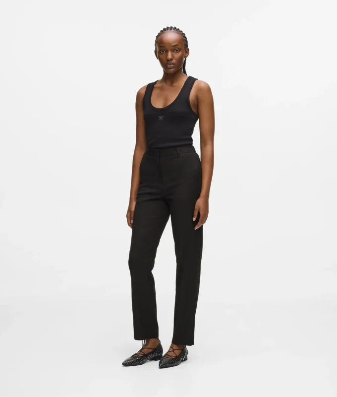 Pantalon ajusté en laine mélangée Pantalon ajusté en laine mélangée