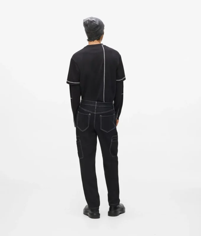 Pantalon cargo à coutures contrastées Pantalon cargo à coutures contrastées