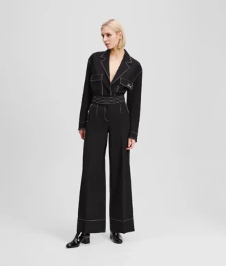 PANTALON À COUTURES CONTRASTÉES