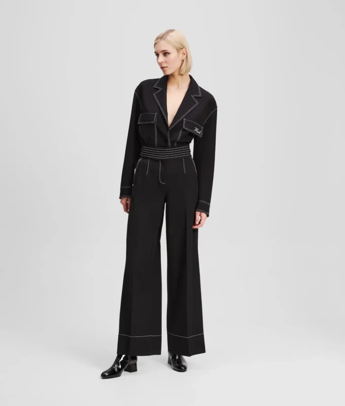 PANTALON À COUTURES CONTRASTÉES