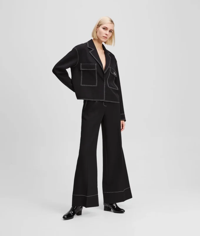 PANTALON À COUTURES CONTRASTÉES