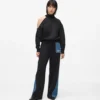 Pantalon de survêtement à empiècements en denim Pantalon de survêtement à empiècements en denim