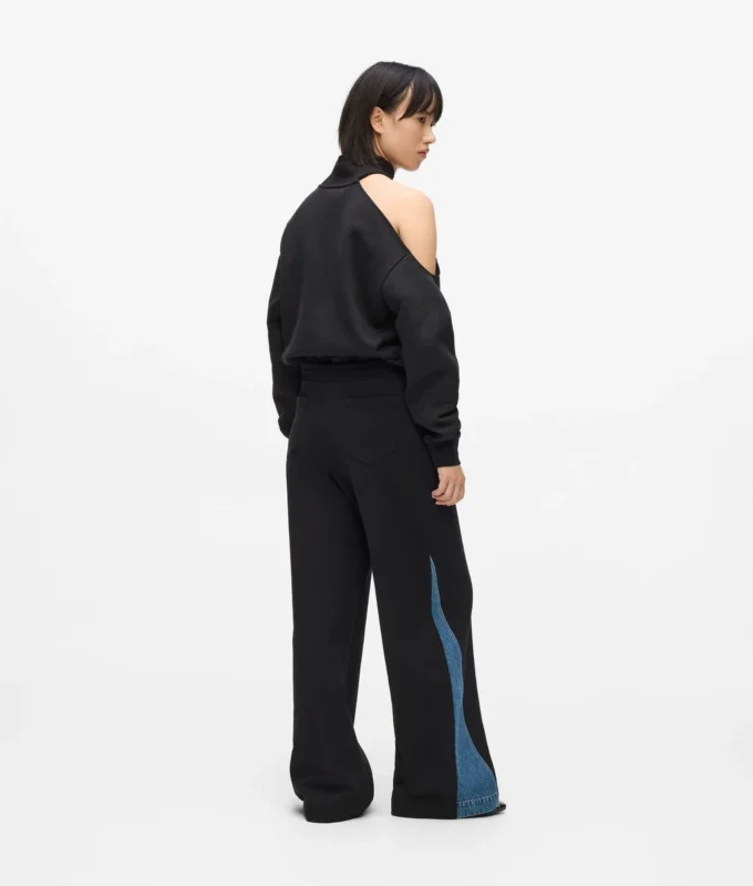 Pantalon de survêtement à empiècements en denim Pantalon de survêtement à empiècements en denim